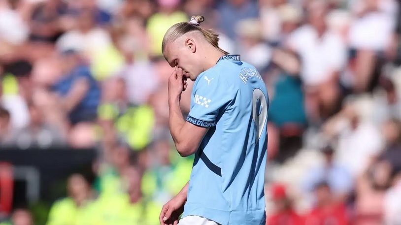 Haaland cùng Man City sa sút